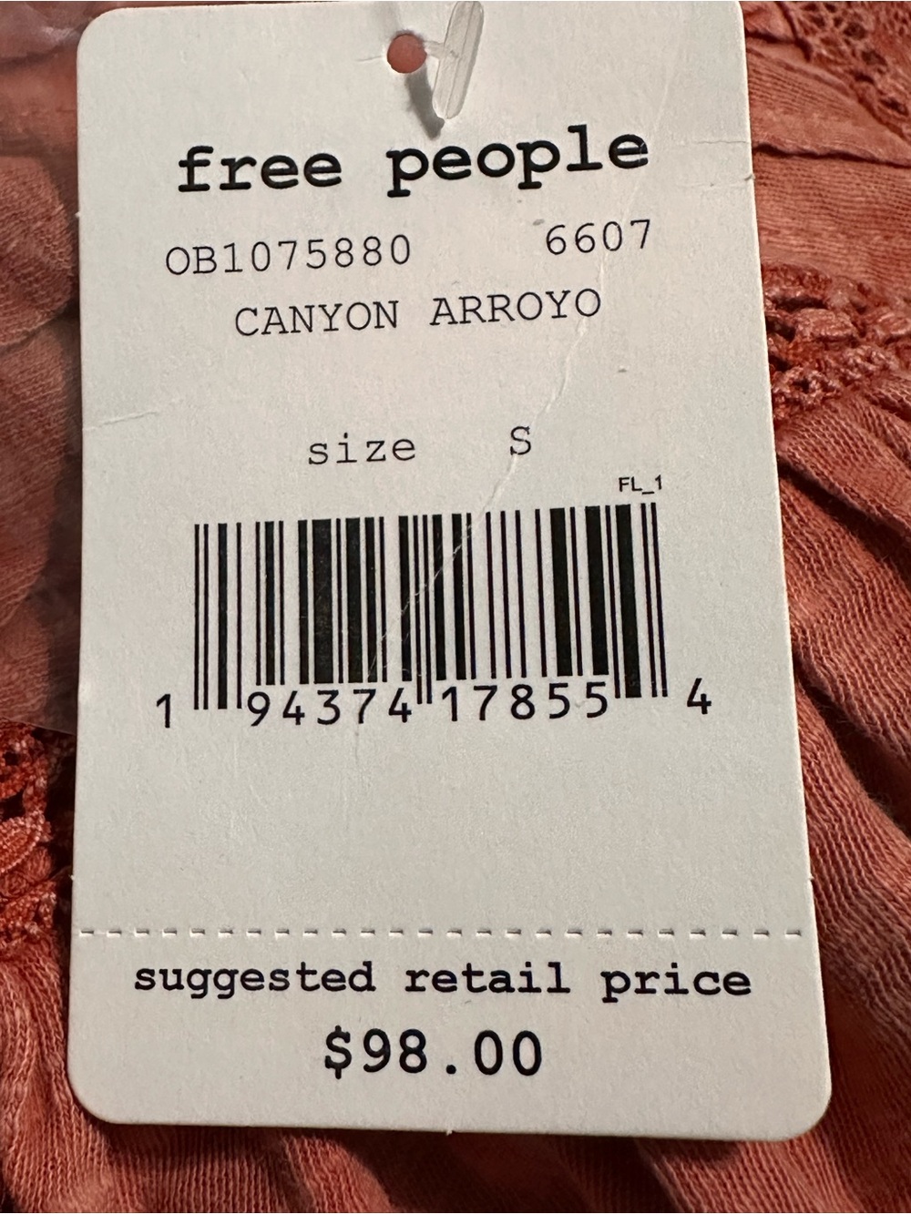 Free People Rust Ruffle Sleeve Pintuck Blouse - Picture 4 of 5